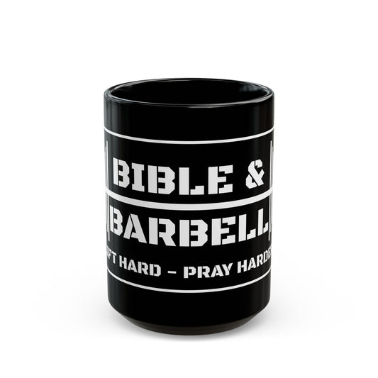 Bible & Barbell Black and White Coffee Mug