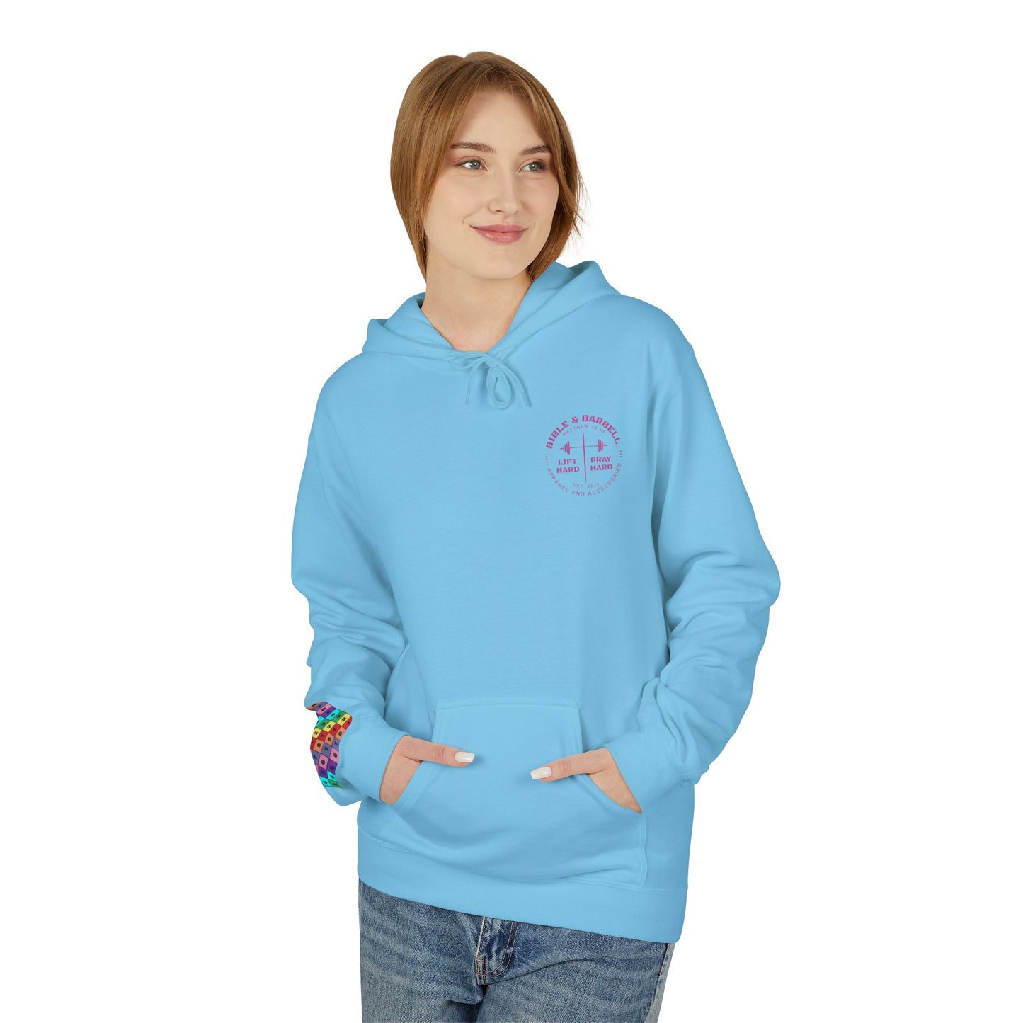 Bible & Barbell Pink Logo Hoodie