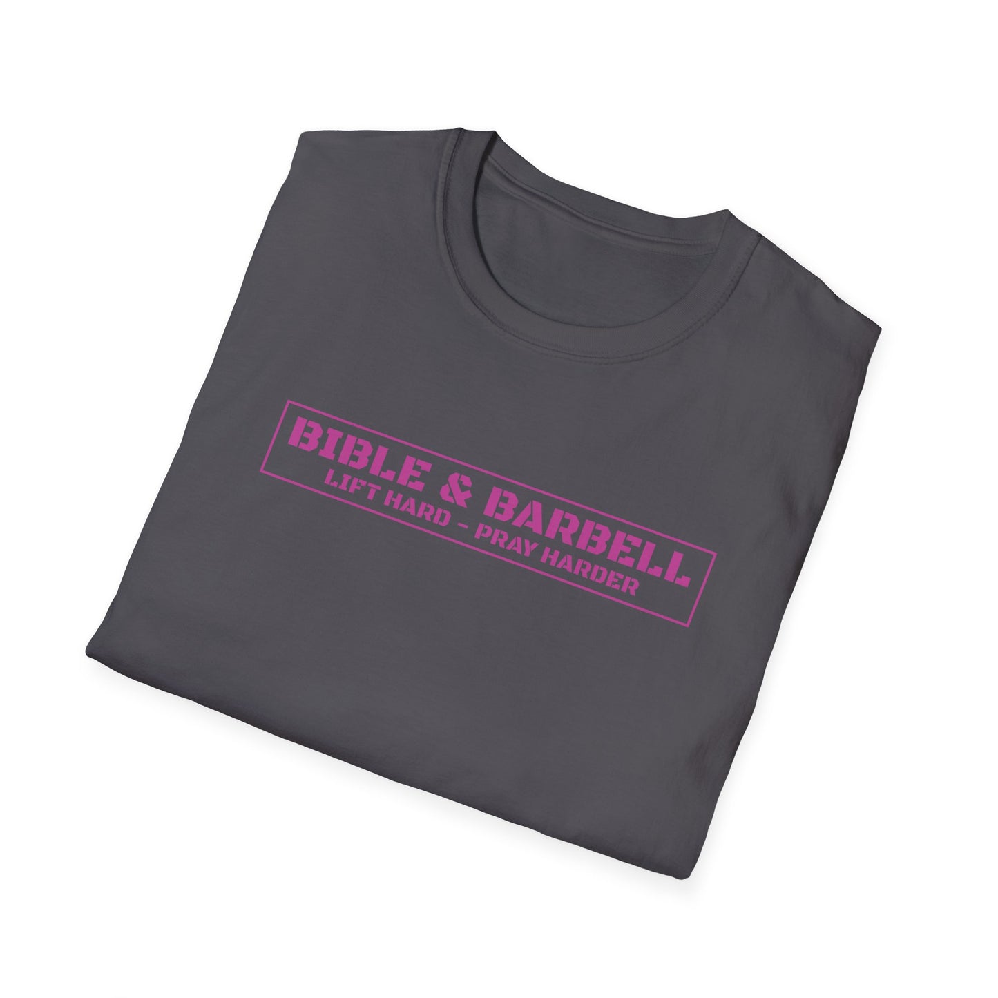Bible & Barbell Pink Boxed Logo T-Shirt