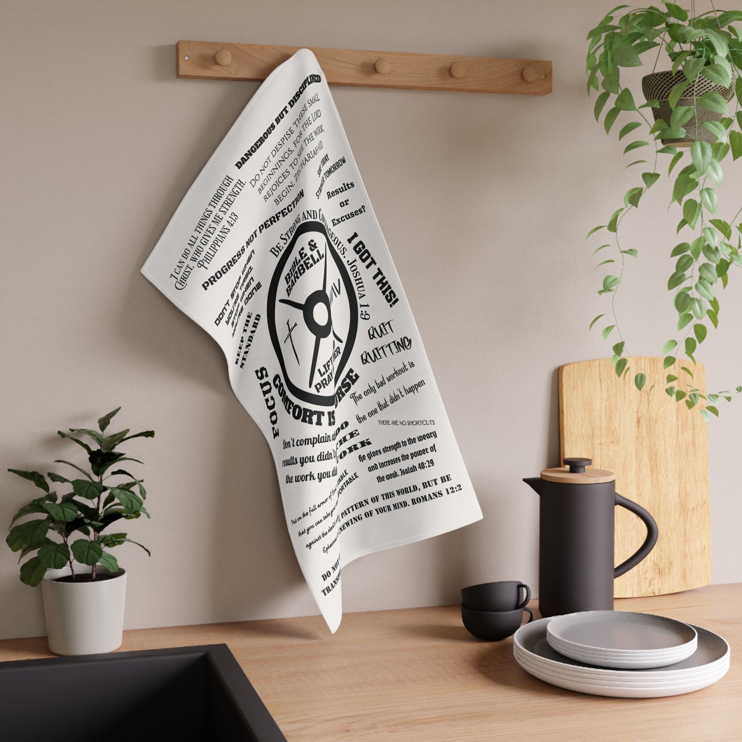 Bible & Barbell Motivational gym towel