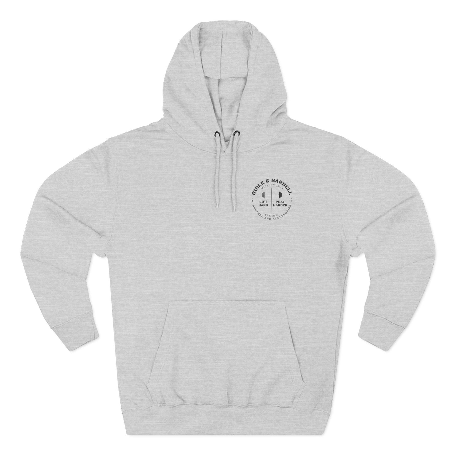 Bible & Barbell Logo Fleece Hoodie | Fitness Gift | Gym Apparel | Christian Hoodie | Workout Wear