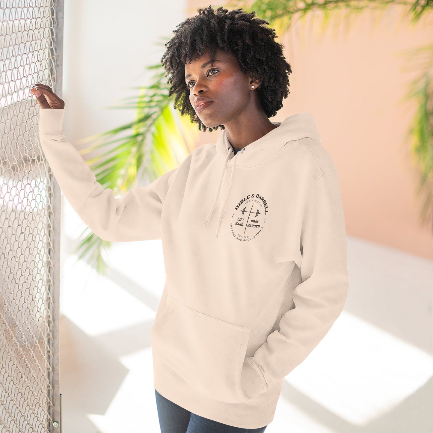 Bible & Barbell Logo Fleece Hoodie | Fitness Gift | Gym Apparel | Christian Hoodie | Workout Wear