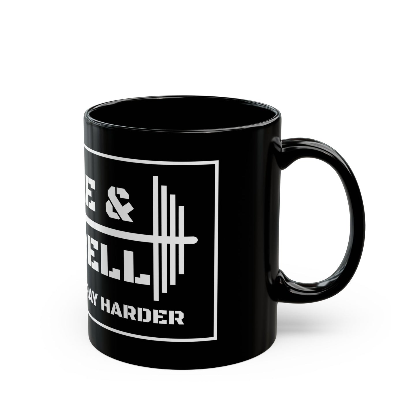 Bible & Barbell Black and White Coffee Mug