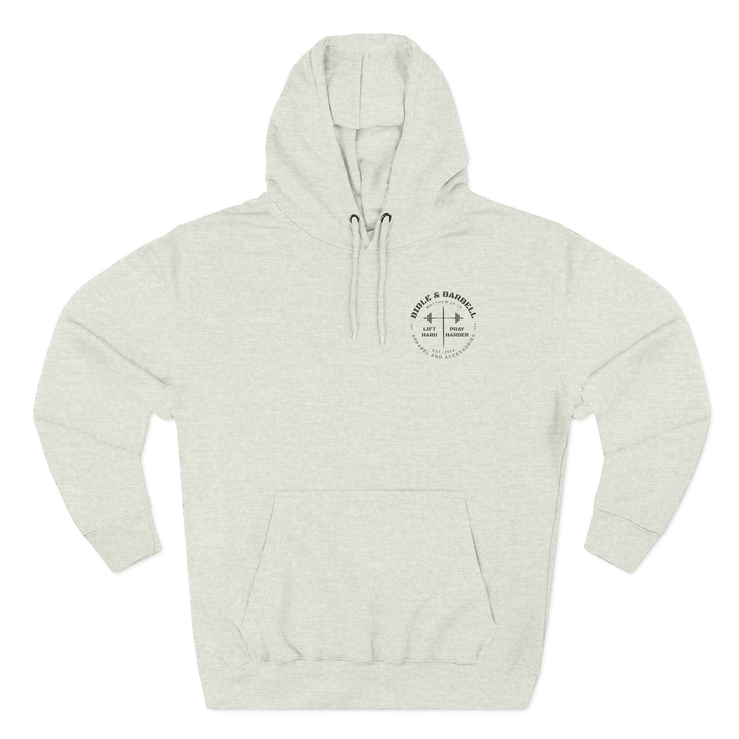 Bible & Barbell Logo Fleece Hoodie | Fitness Gift | Gym Apparel | Christian Hoodie | Workout Wear
