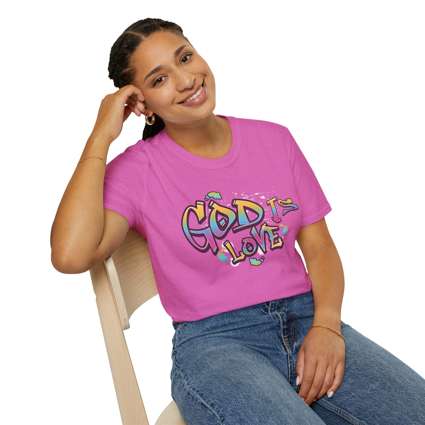 God Is Love T-Shirt — Colorful Graffiti Faith Tee