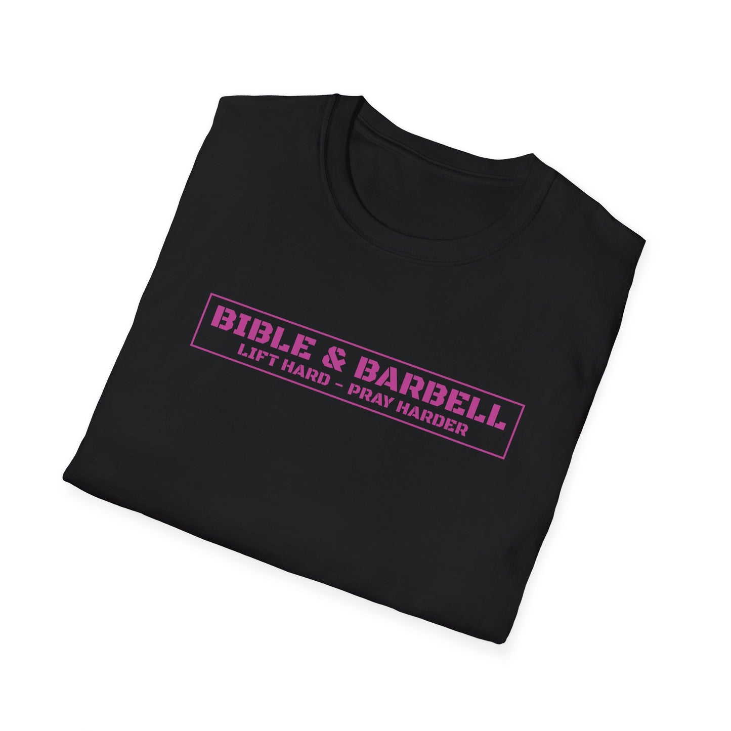 Bible & Barbell Pink Boxed Logo T-Shirt