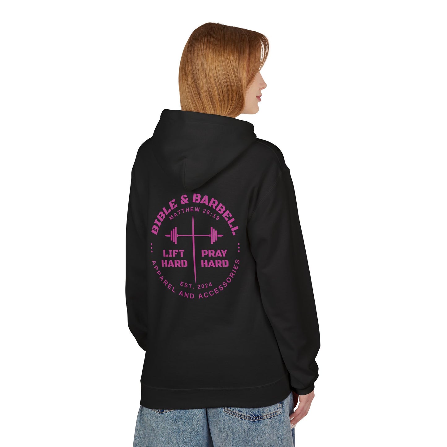 Bible & Barbell Pink Logo Hoodie