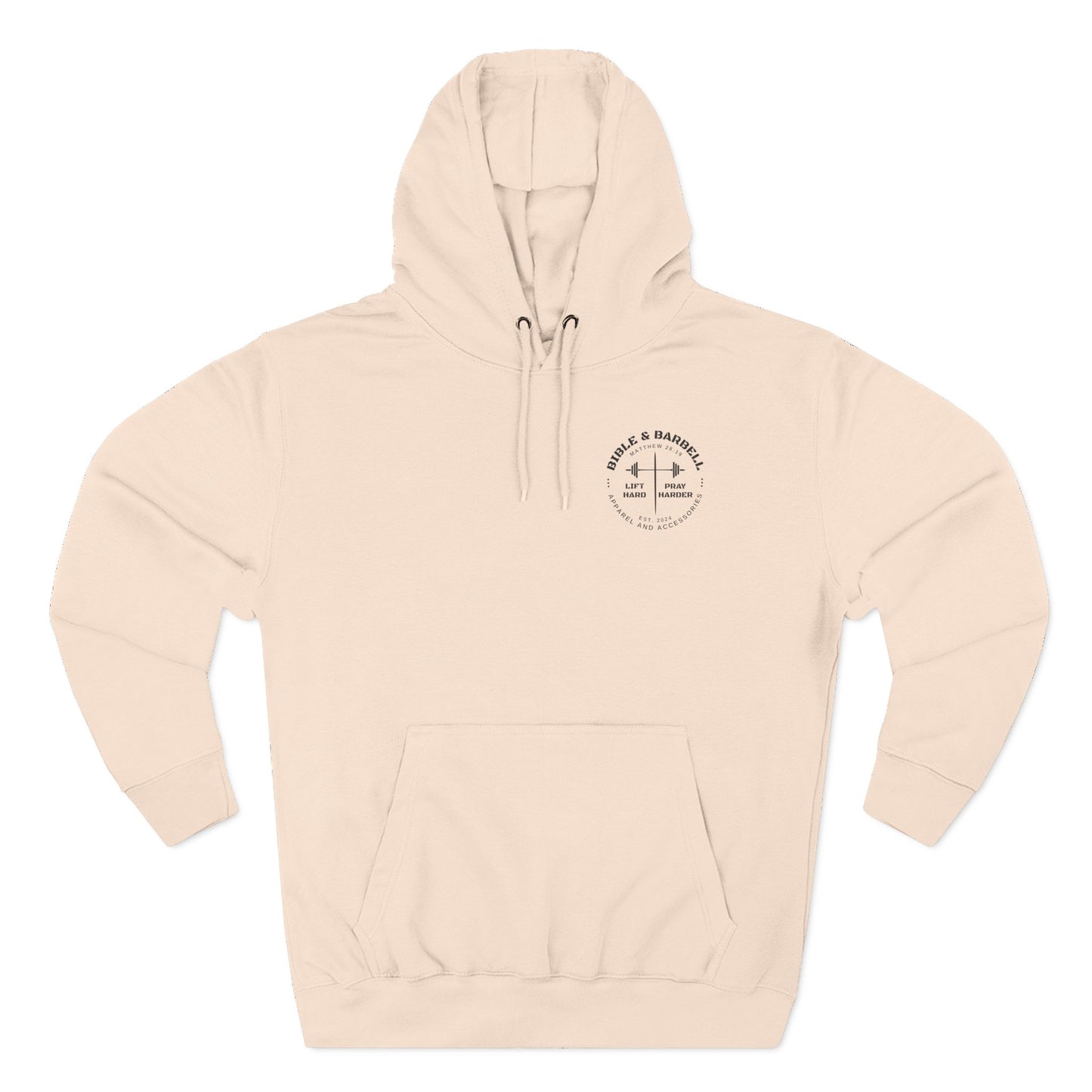 Bible & Barbell Logo Fleece Hoodie | Fitness Gift | Gym Apparel | Christian Hoodie | Workout Wear