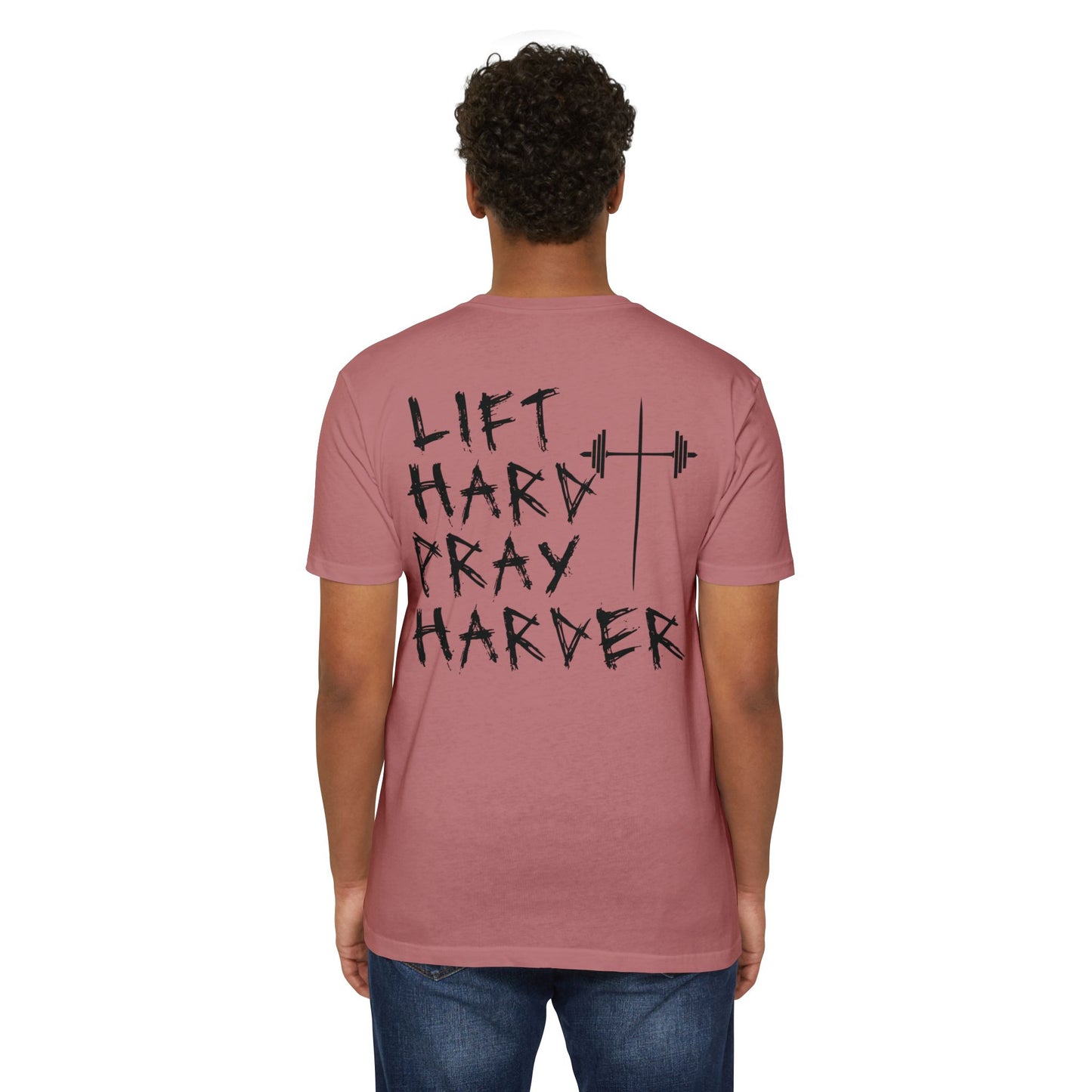Lift Hard Pray Harder Unisex T-Shirt, Motivational Gym Tee