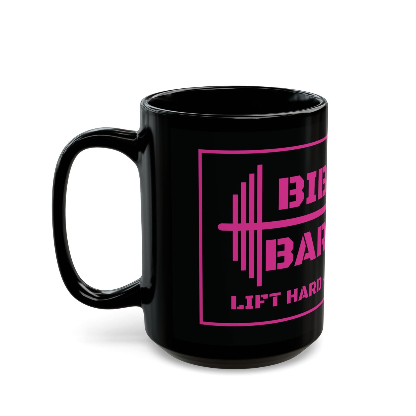 Bible & Barbell Black and Pink Mug
