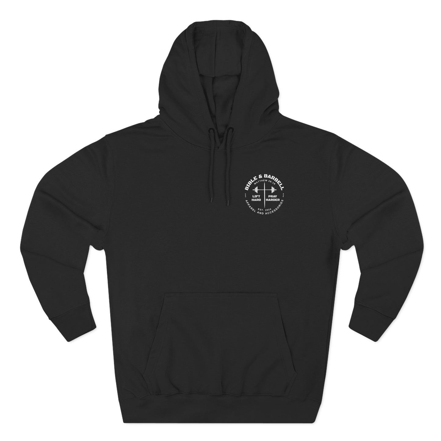 Bible & Barbell Logo Fleece Hoodie | Fitness Gift | Gym Apparel | Christian Hoodie | Workout Wear