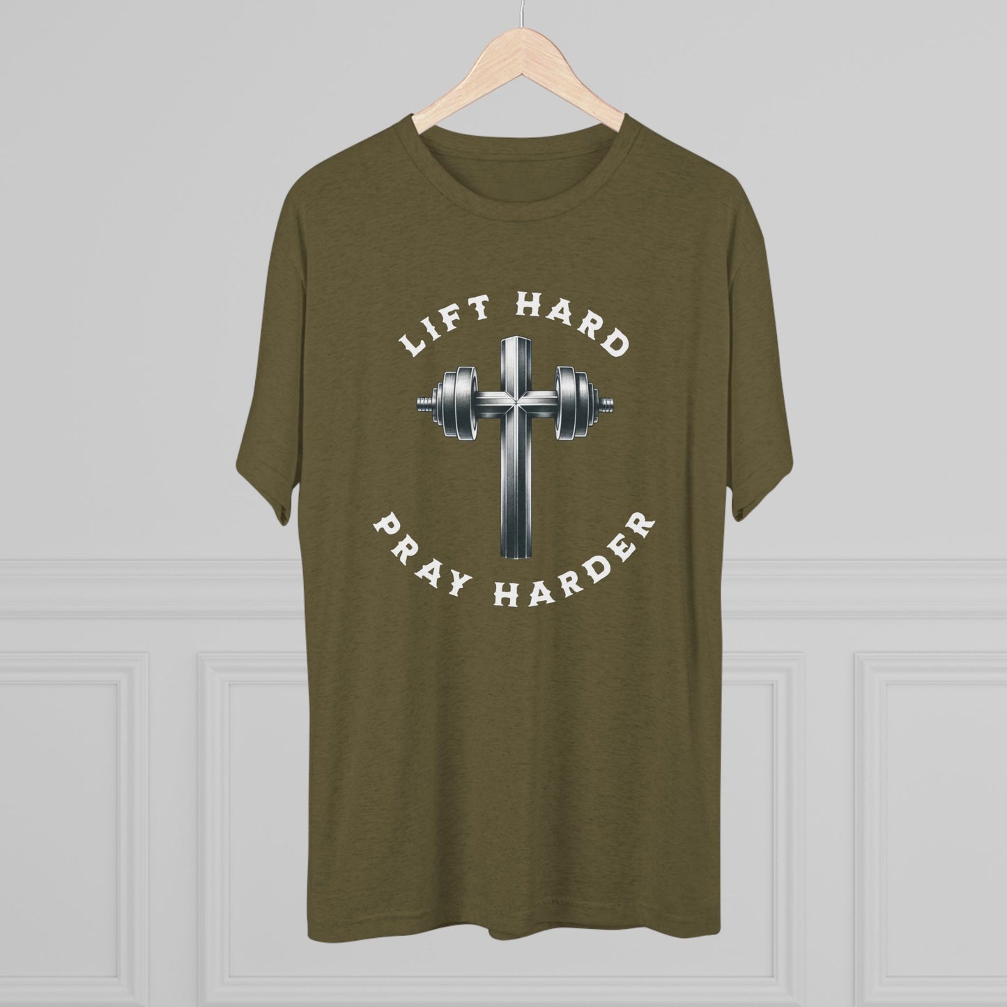 Lift Hard Pray Harder Unisex Tri-Blend Crew Tee