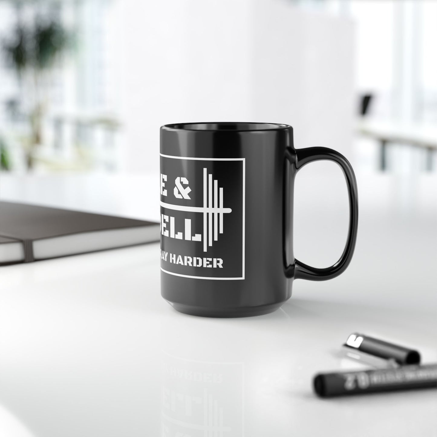 Bible & Barbell Black and White Coffee Mug