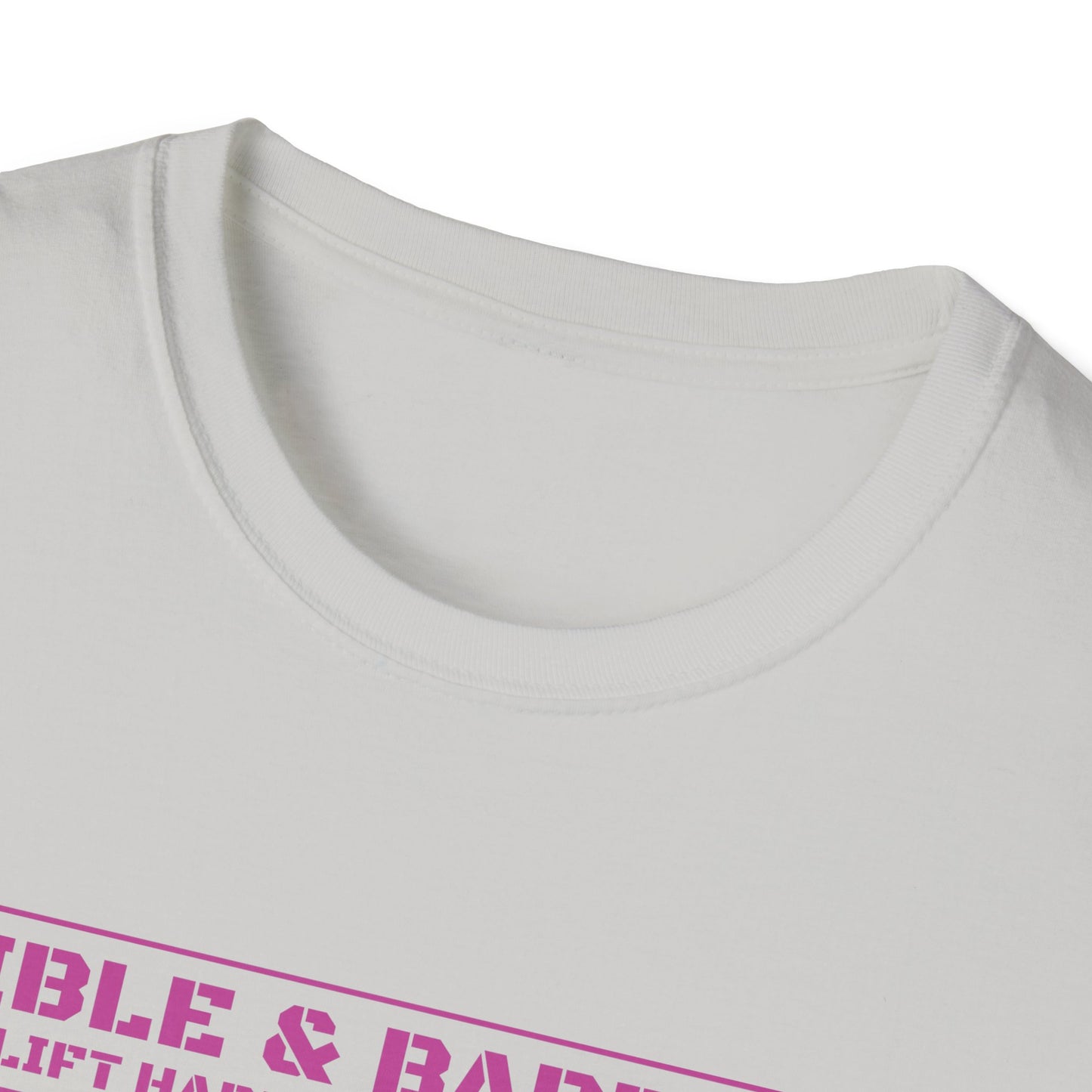 Bible & Barbell Pink Boxed Logo T-Shirt