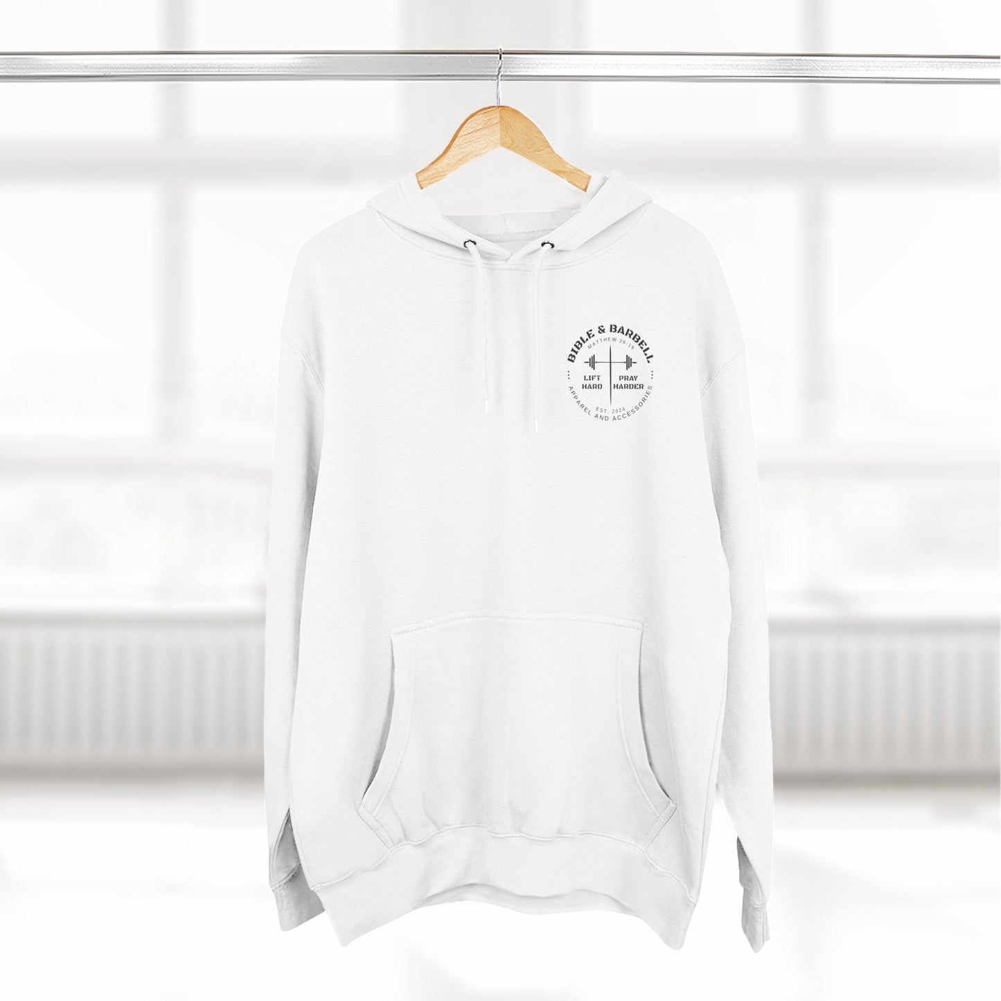 Bible & Barbell Logo Fleece Hoodie | Fitness Gift | Gym Apparel | Christian Hoodie | Workout Wear