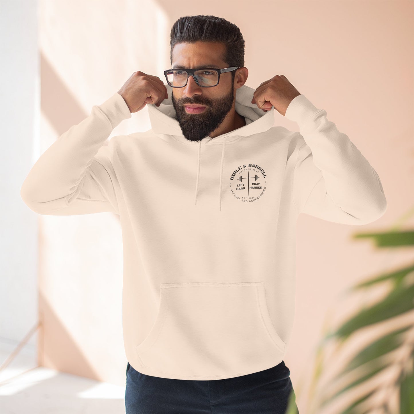 Bible & Barbell Logo Fleece Hoodie | Fitness Gift | Gym Apparel | Christian Hoodie | Workout Wear