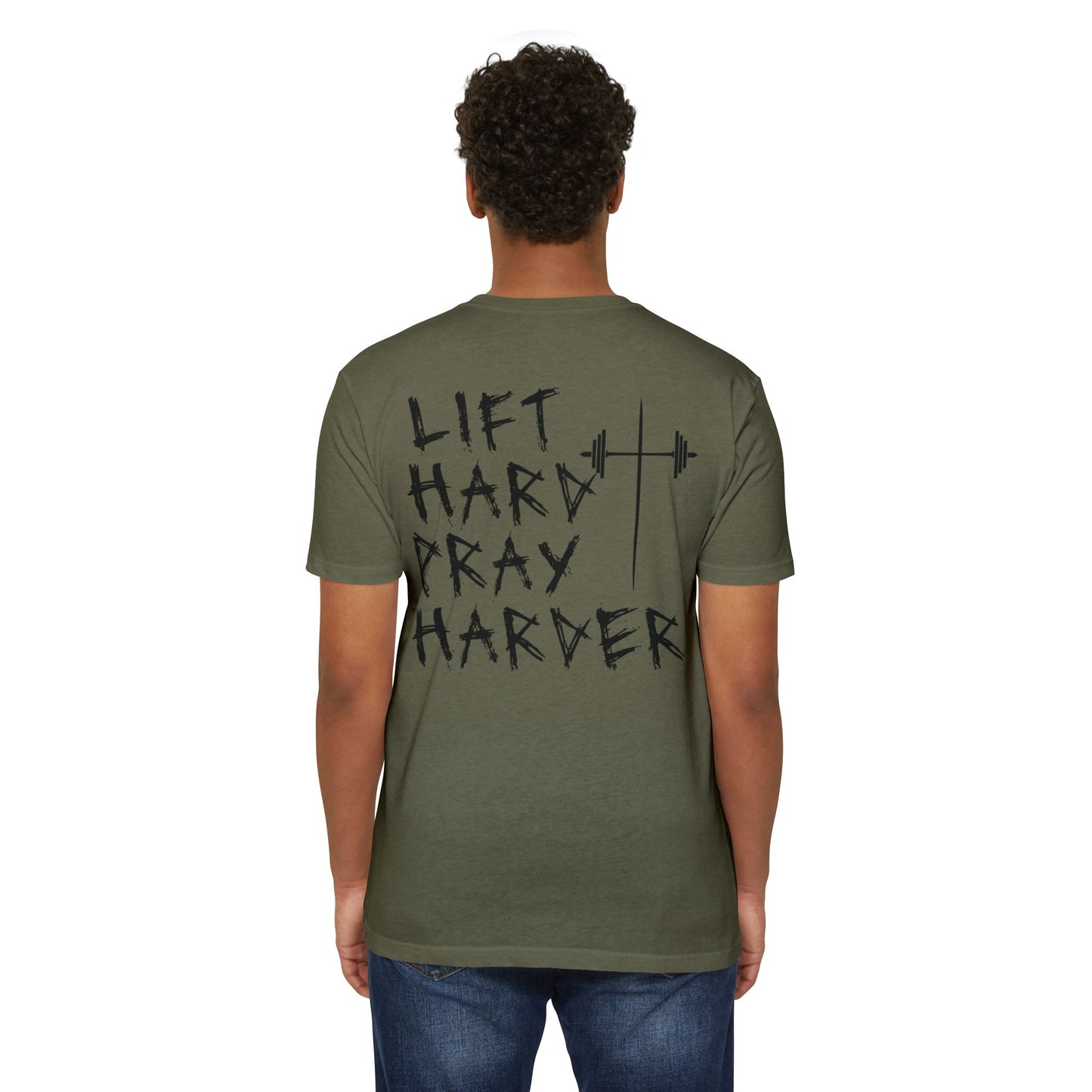 Lift Hard Pray Harder Unisex T-Shirt, Motivational Gym Tee