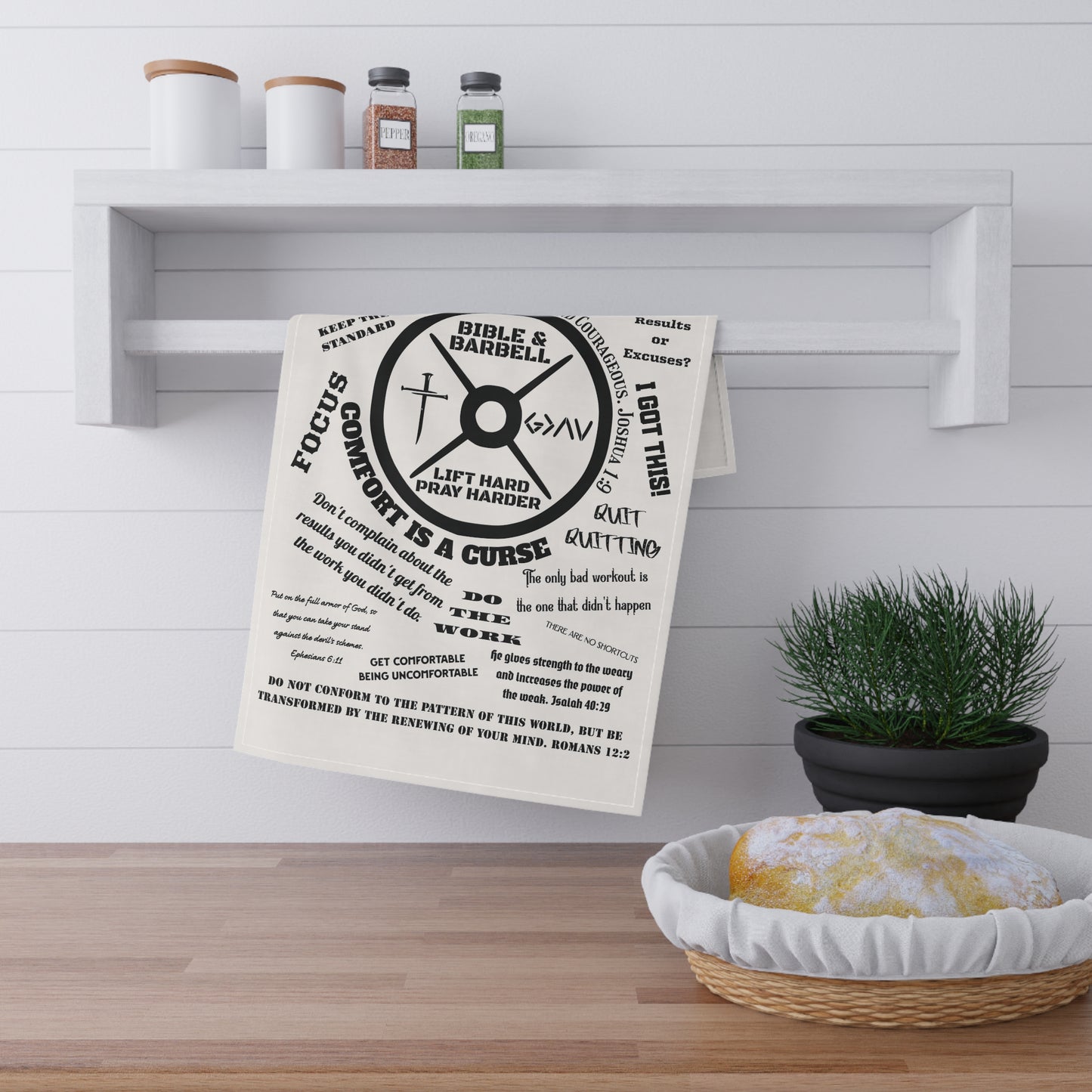 Bible & Barbell Motivational gym towel