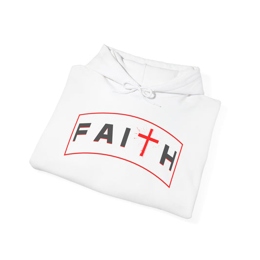 Red Faith Cross Hoodie — Christian Faith Pullover Sweatshirt
