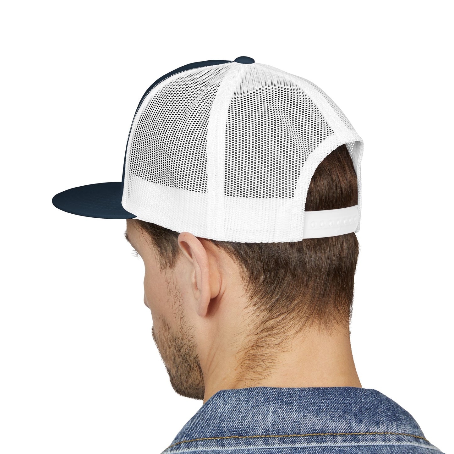 Bible & Barbell White Boxed Logo 5 Panel Trucker Cap