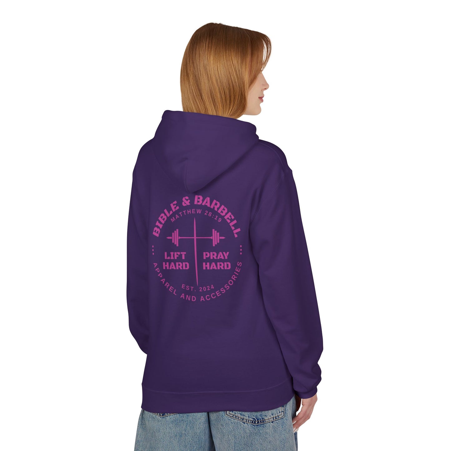 Bible & Barbell Pink Logo Hoodie