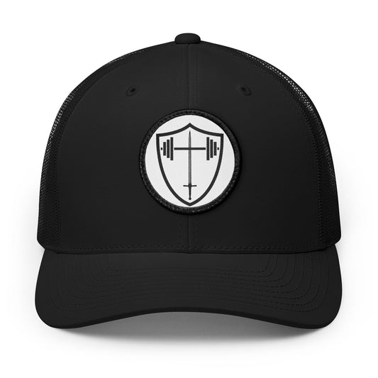 Bible & Barbell Patch Logo Trucker Cap — Embroidered Logo Patch Snapback