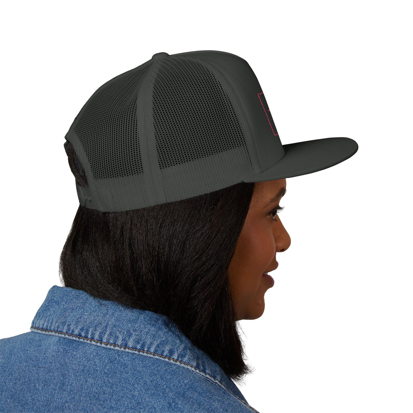 Bible & Barbell Pink Boxed Logo 5 Panel Trucker Cap