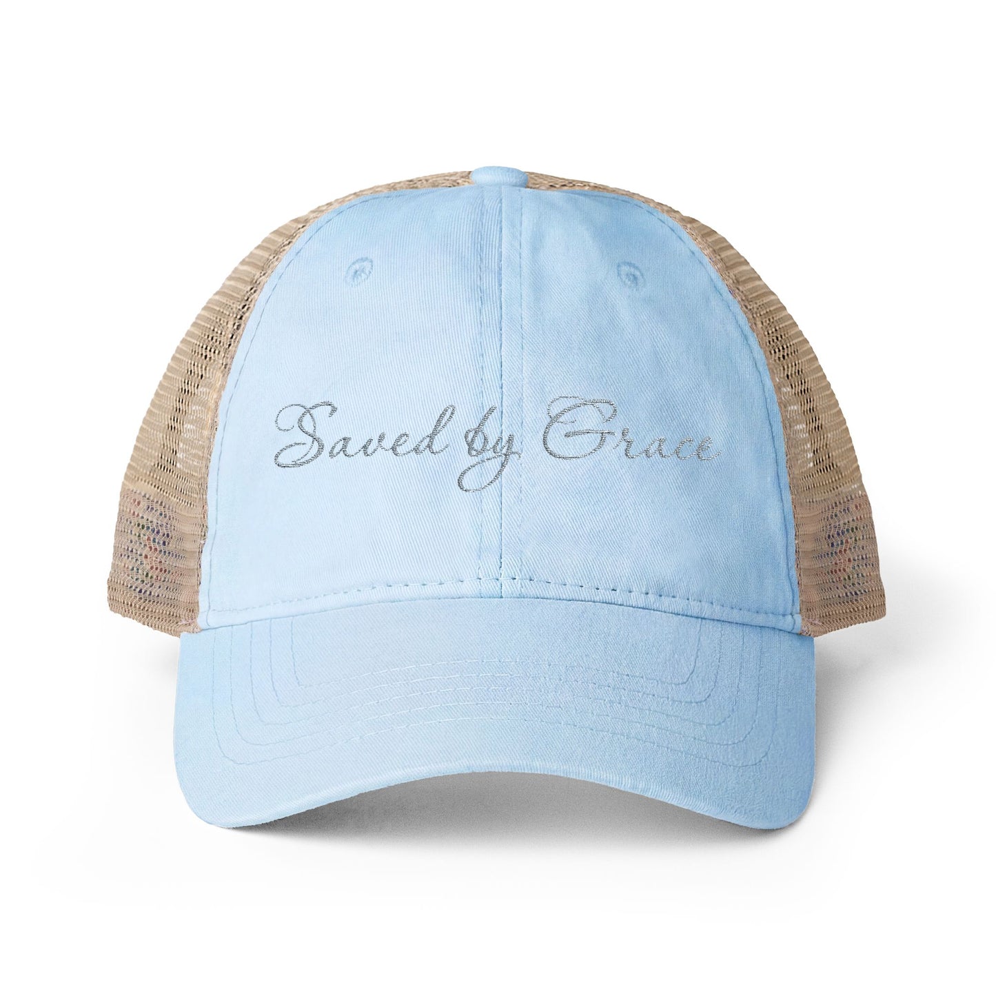 Saved by Grace Women's Washed Mesh-Back Cap