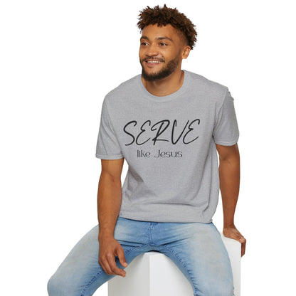 Serve Like Jesus T‑Shirt — Christian Faith Tee for Church, Volunteering & Inspirational Gifts