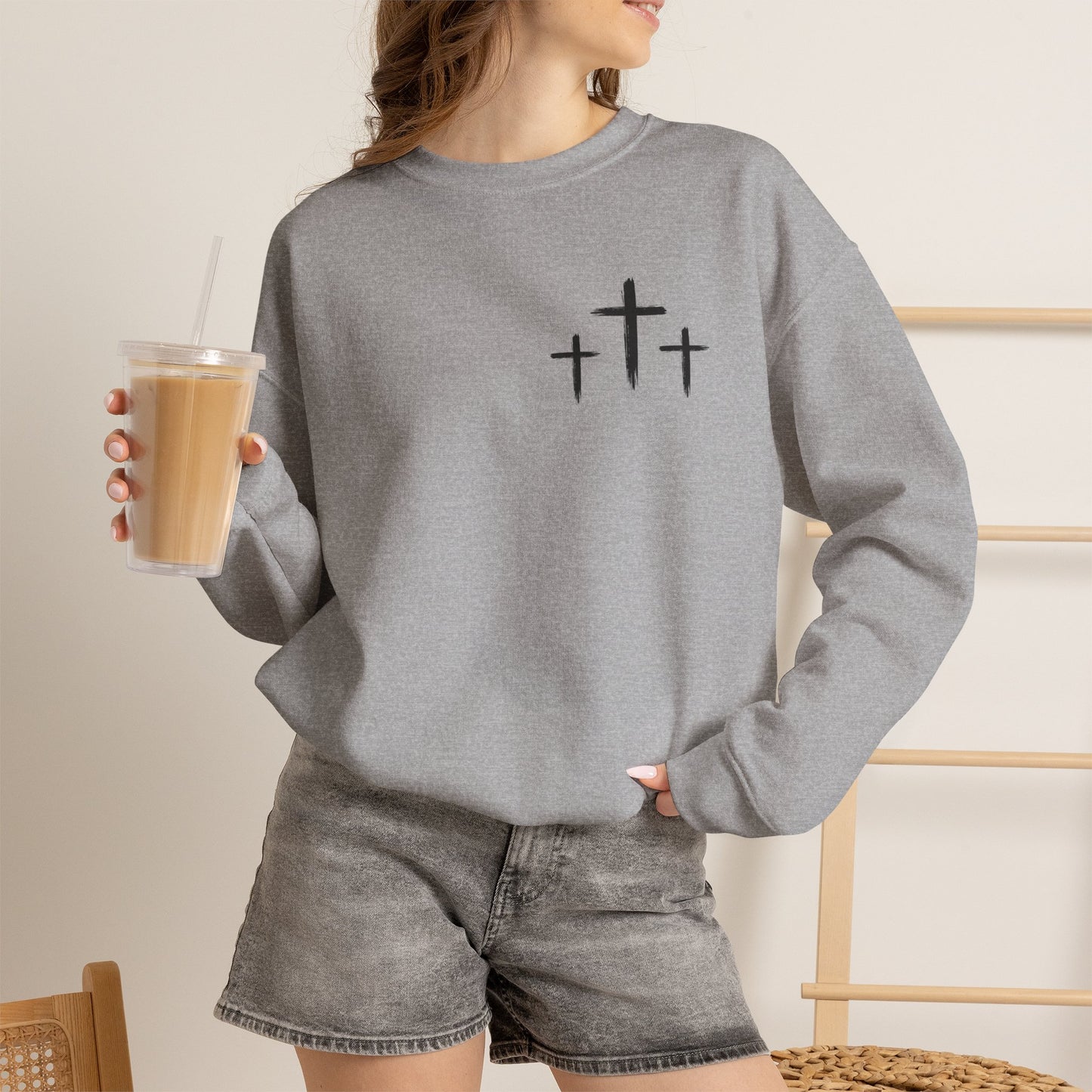 Faith Over Fear Crewneck Sweatshirt — Faith Christian Cross Pullover