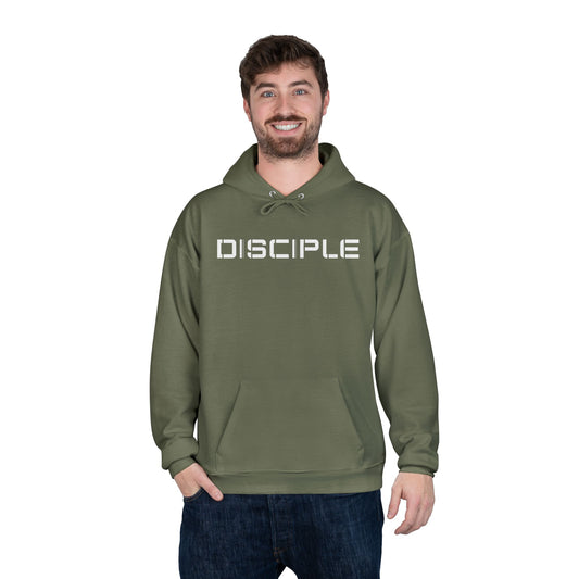 "DISCIPLE" Pullover Hoodie — Minimalist White Font