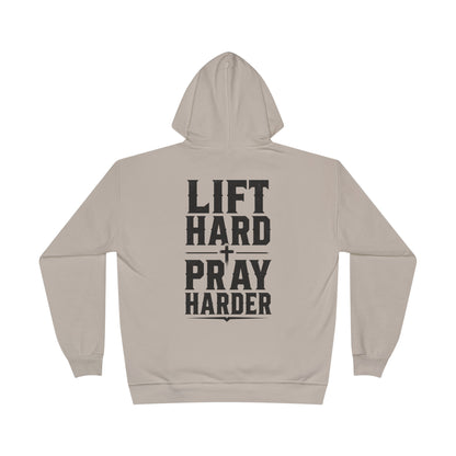 Lift Hard Pray Harder Hoodie — Bible & Barbell Faith Workout Pullover