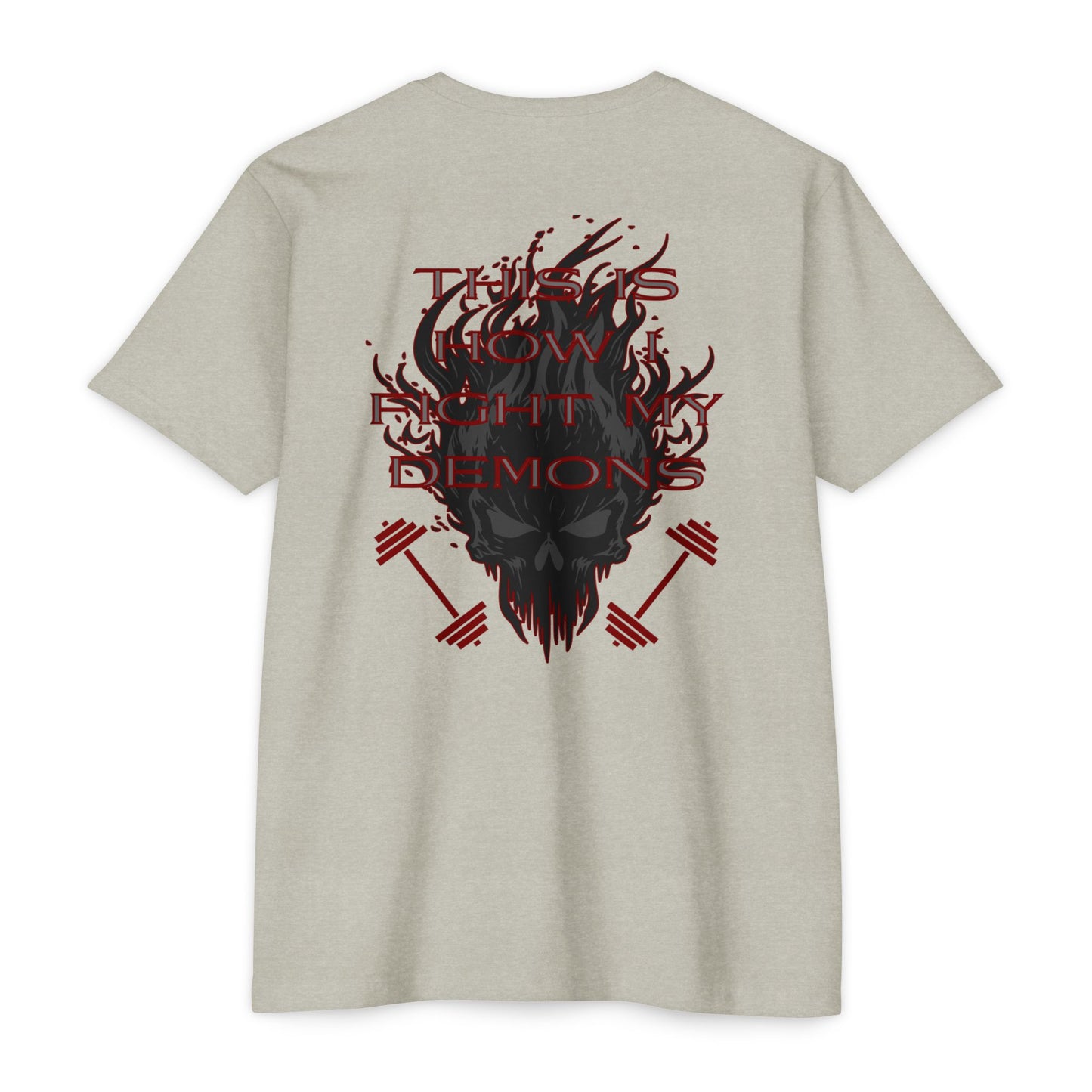 Bible & Barbell T-Shirt — 'This Is How I Fight My Demons' Fitness Faith Tee