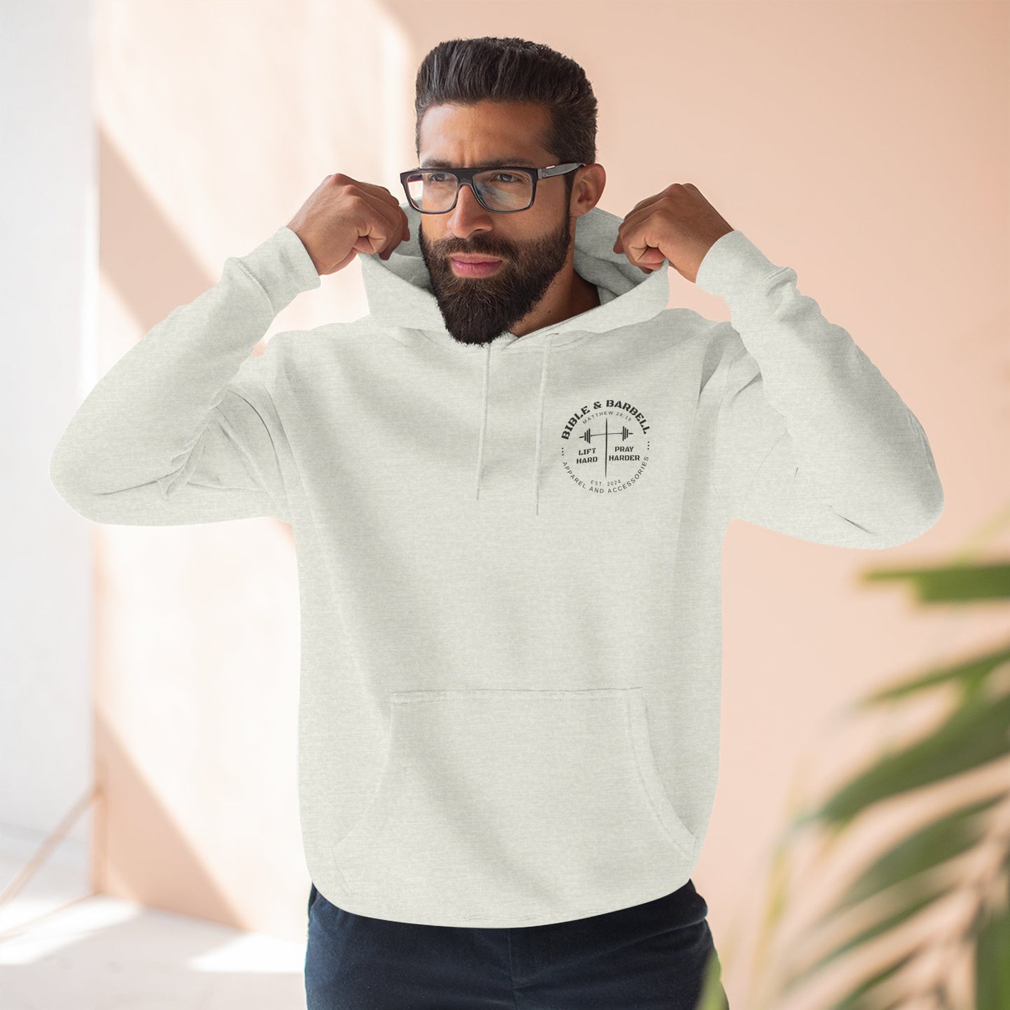 Bible & Barbell Logo Fleece Hoodie | Fitness Gift | Gym Apparel | Christian Hoodie | Workout Wear