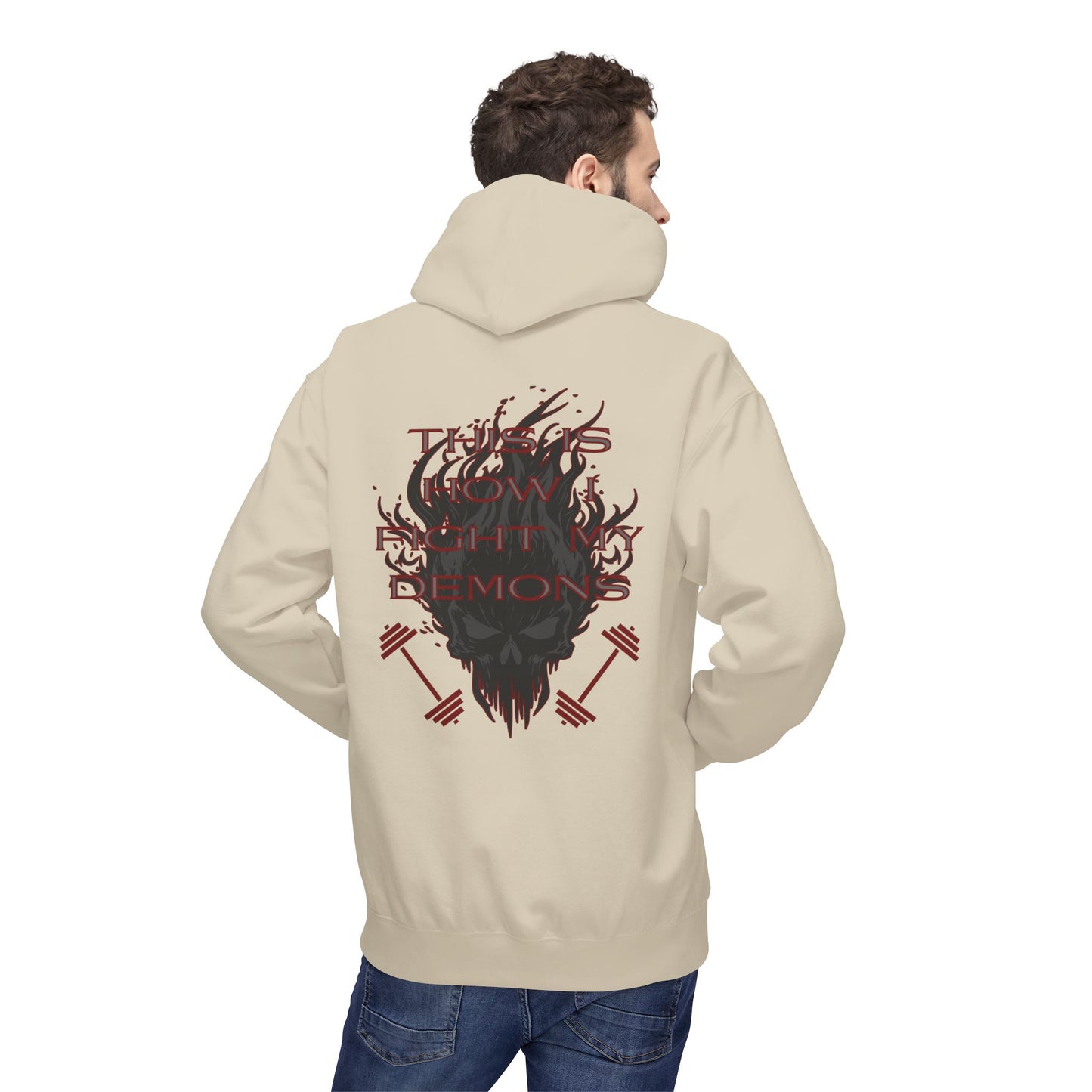 Bible & Barbell "This is how I Fight My Demons" Hoodie — Christian Gym Faith Workout Pullover