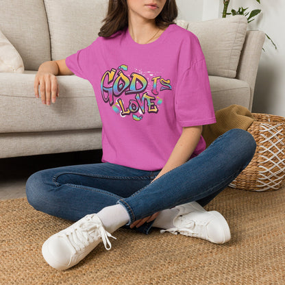 God Is Love T-Shirt — Colorful Graffiti Faith Tee