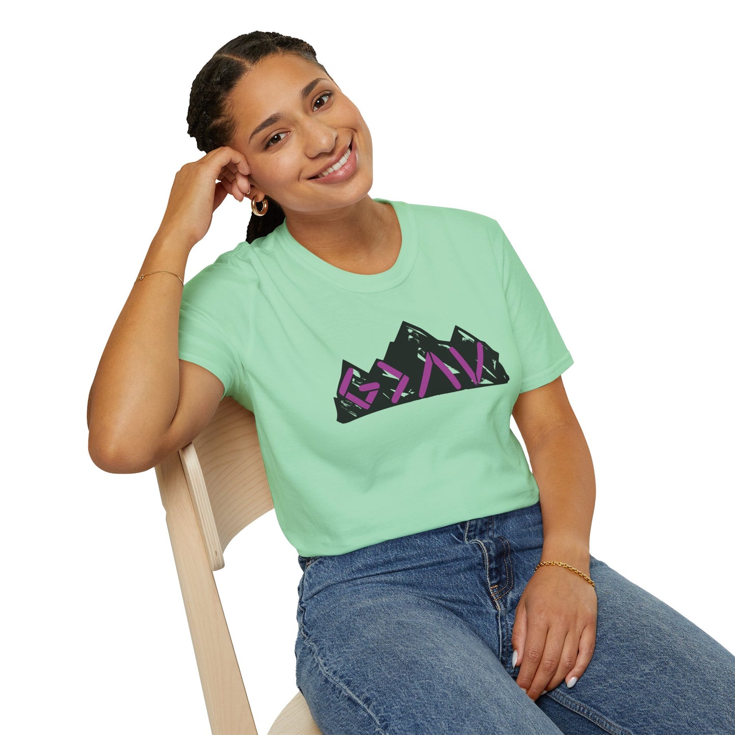 God Is Greater Mountain Vibes Unisex Softstyle T-Shirt