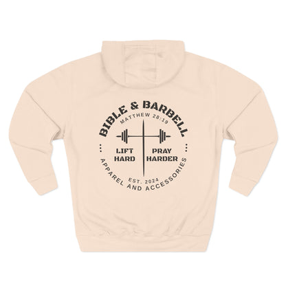 Bible & Barbell Logo Fleece Hoodie | Fitness Gift | Gym Apparel | Christian Hoodie | Workout Wear