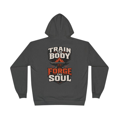 Train the Body Forge the Soul Hoodie — Bible & Barbell Fitness Pullover