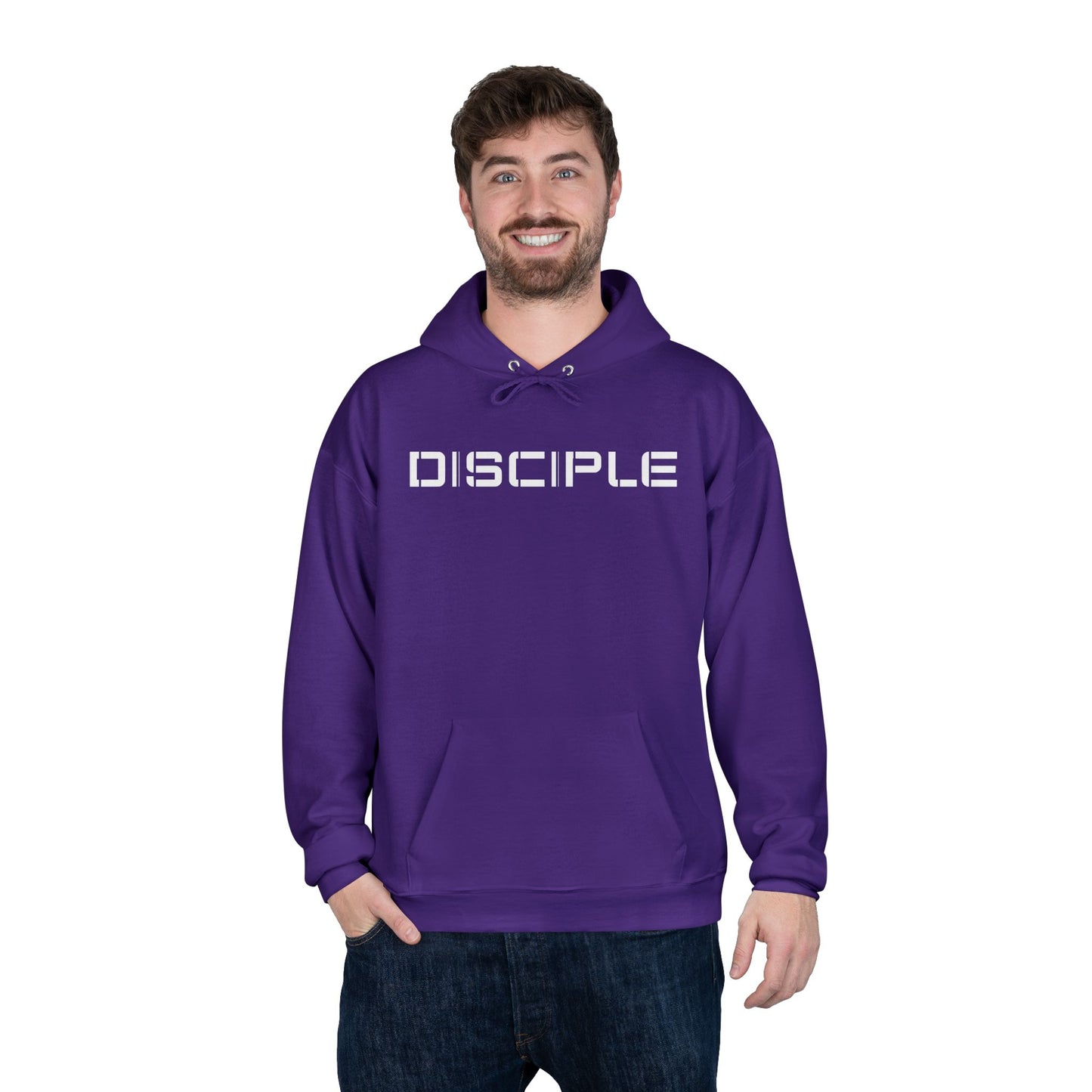 "DISCIPLE" Pullover Hoodie — Minimalist White Font