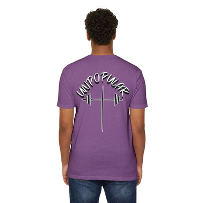 "UNPOPULAR" Unisex Fitness T-Shirt: Empower Your Workout, Gym Apparel, Casual Wear, Training Gear, Gift for Fitness Enthusiasts.