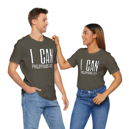 I Can - Philippians 4:13 Unisex Short Sleeve Tee