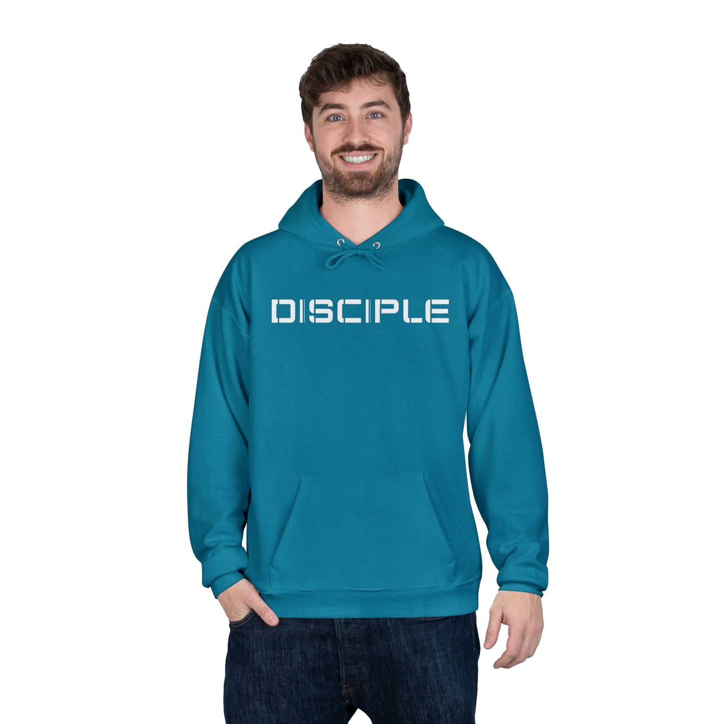 "DISCIPLE" Pullover Hoodie — Minimalist White Font