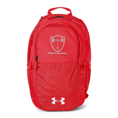 Bible & Barbell Embroidered Shield Logo Backpack — Under Armour All‑Sport Everyday Pack