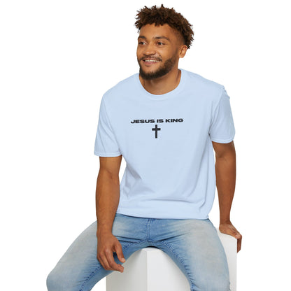 Jesus Is King T‑Shirt — Minimal Christian Cross Faith Tee