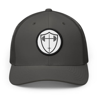 Bible & Barbell Patch Logo Trucker Cap — Embroidered Logo Patch Snapback