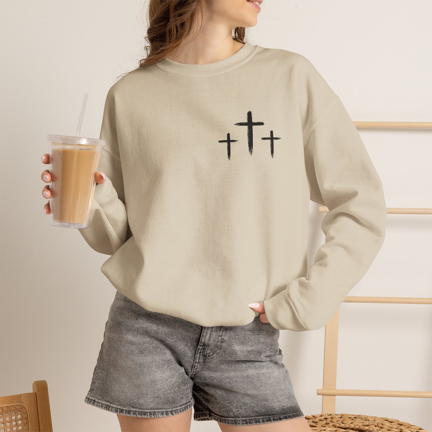 Faith Over Fear Crewneck Sweatshirt — Faith Christian Cross Pullover