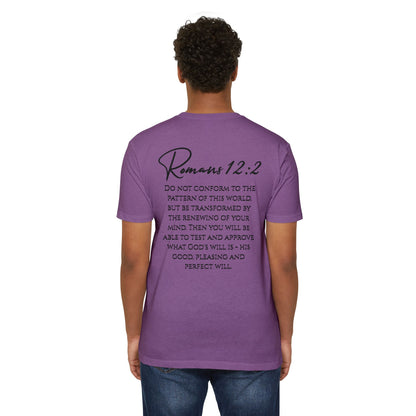 Inspirational Romans 12:2 Unisex T-Shirt, Faith-Based Apparel, Scripture Shirt