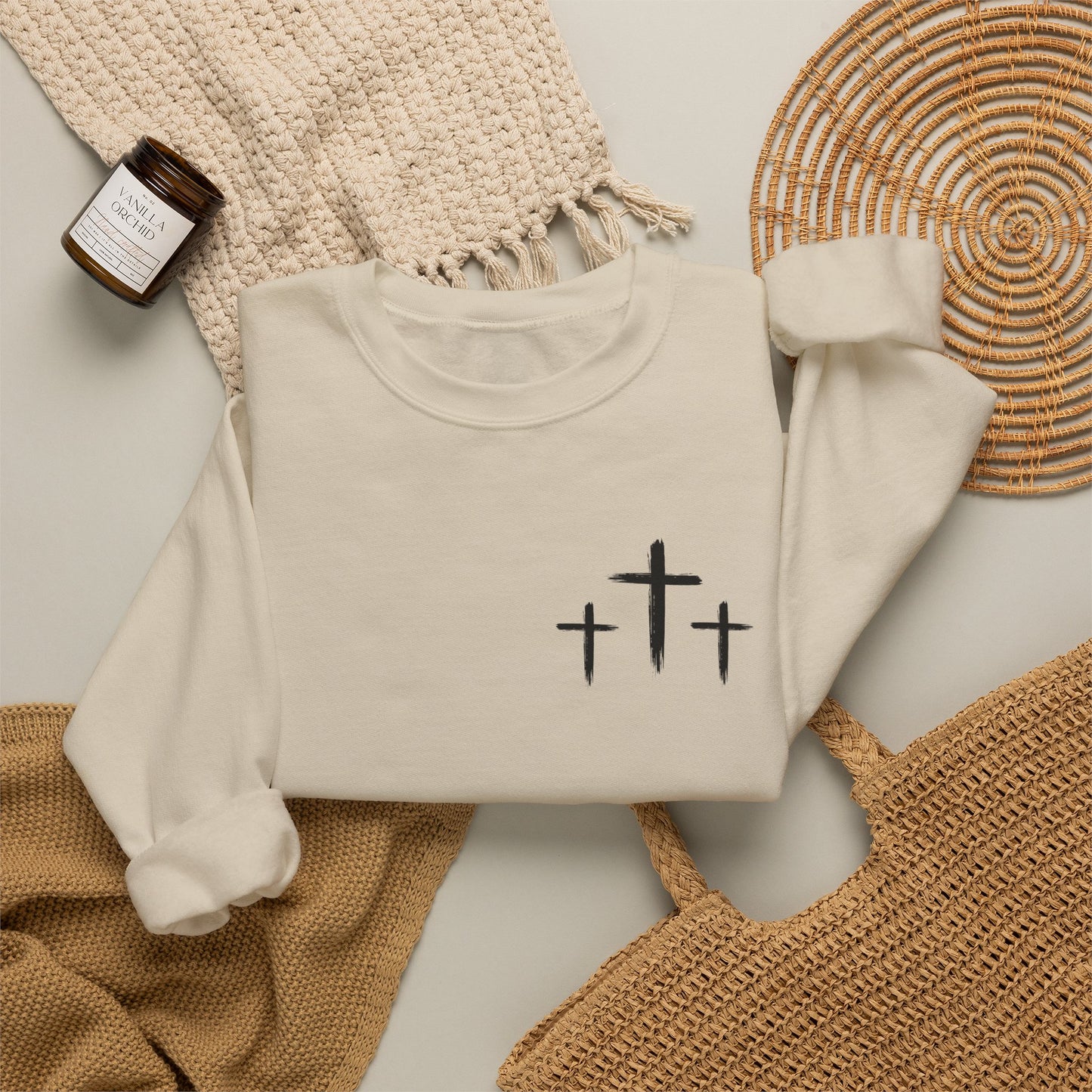Faith Over Fear Crewneck Sweatshirt — Faith Christian Cross Pullover