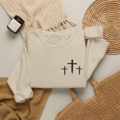 Faith Over Fear Crewneck Sweatshirt — Faith Christian Cross Pullover